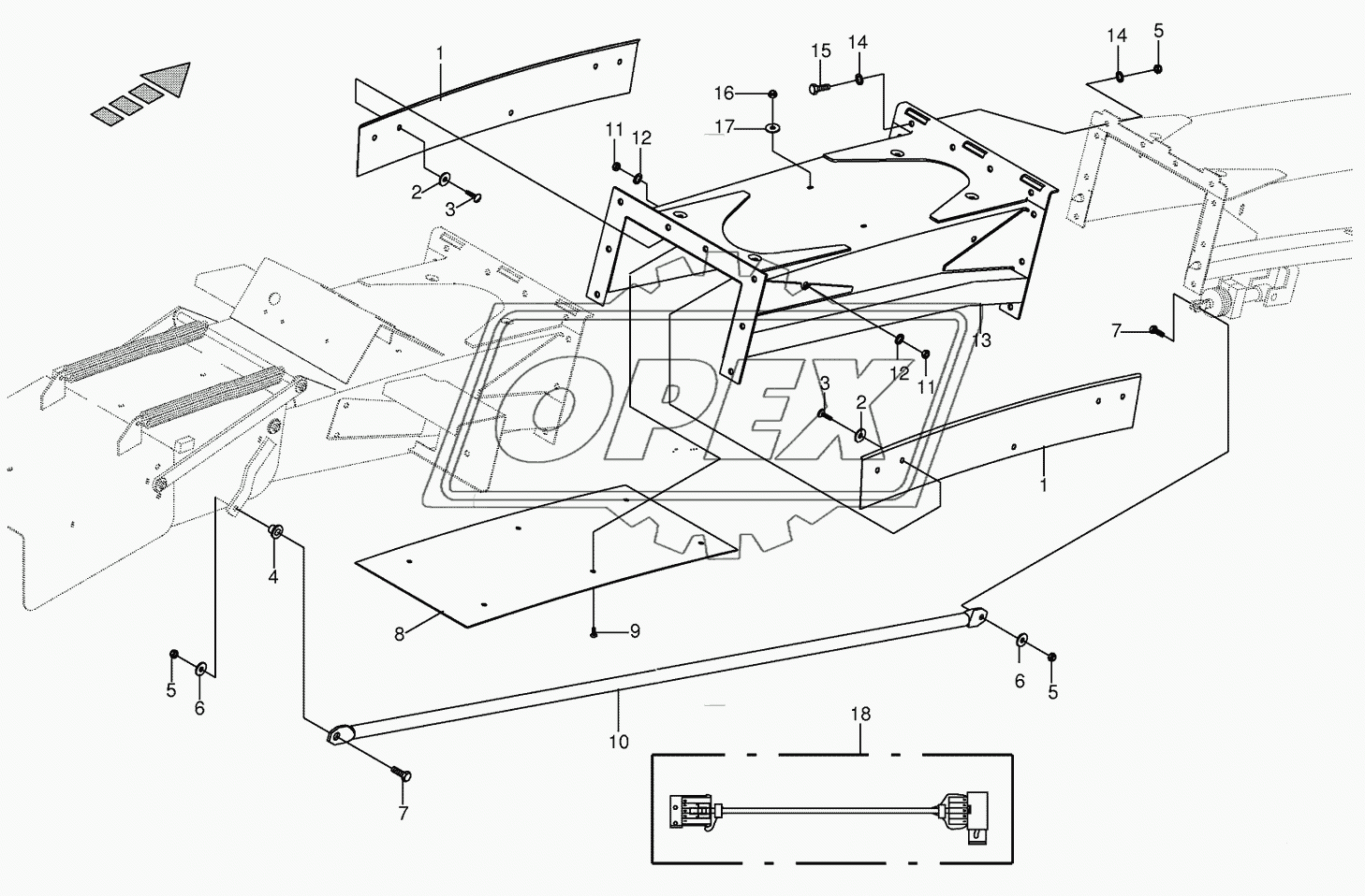 Discharge chute extension 10-row