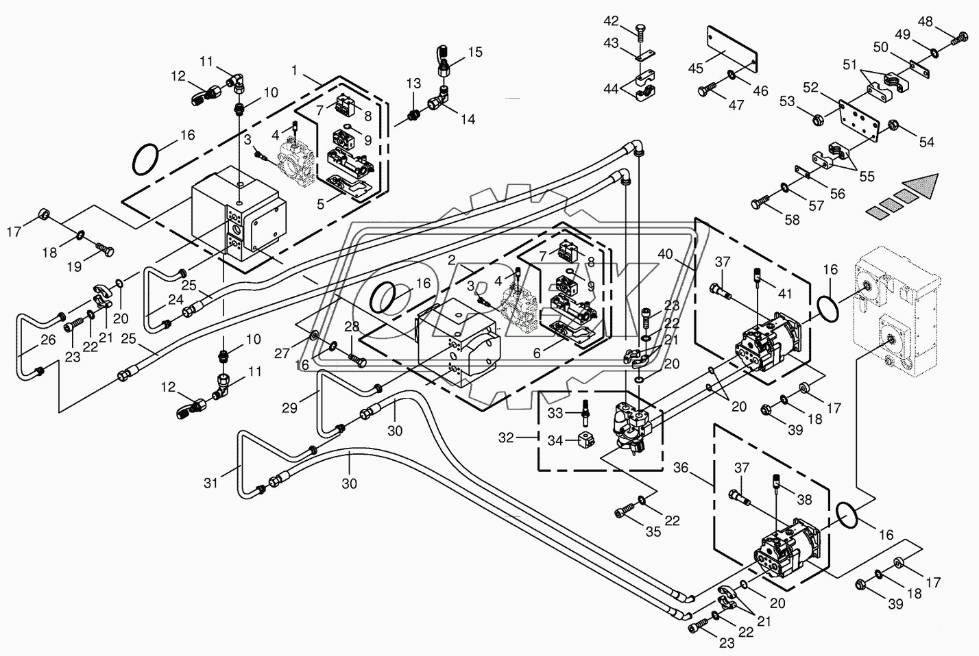 Hydraulics- front attachment/feed rollers