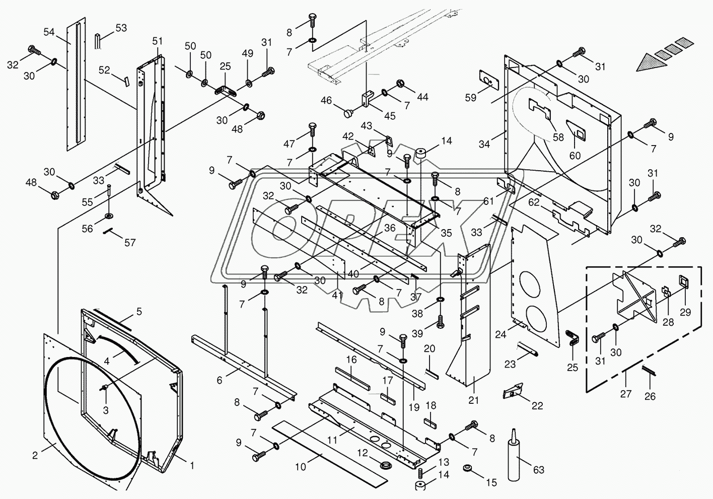 Radiator frame/radiator door