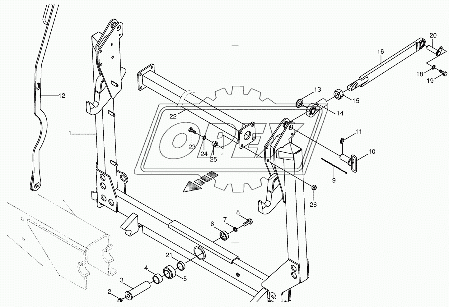 Pivoting frame/linkage