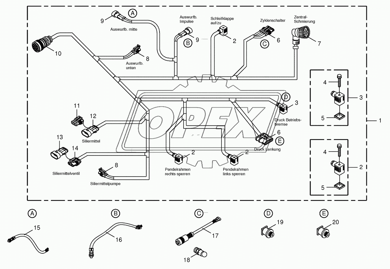 Wiring harness- below the cabin