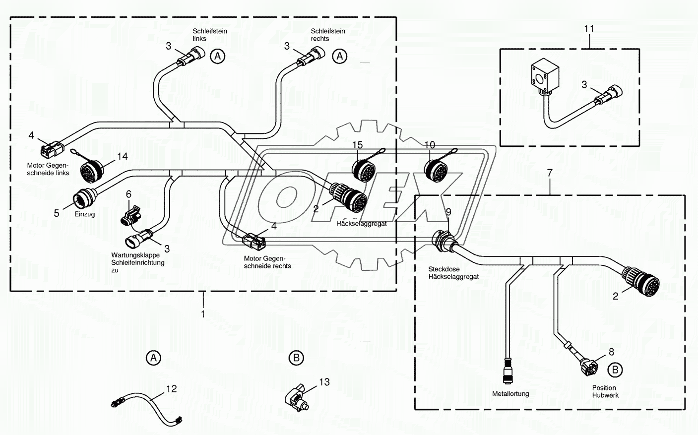 Wiring Harness- chopping aggregate/backlash-alarm