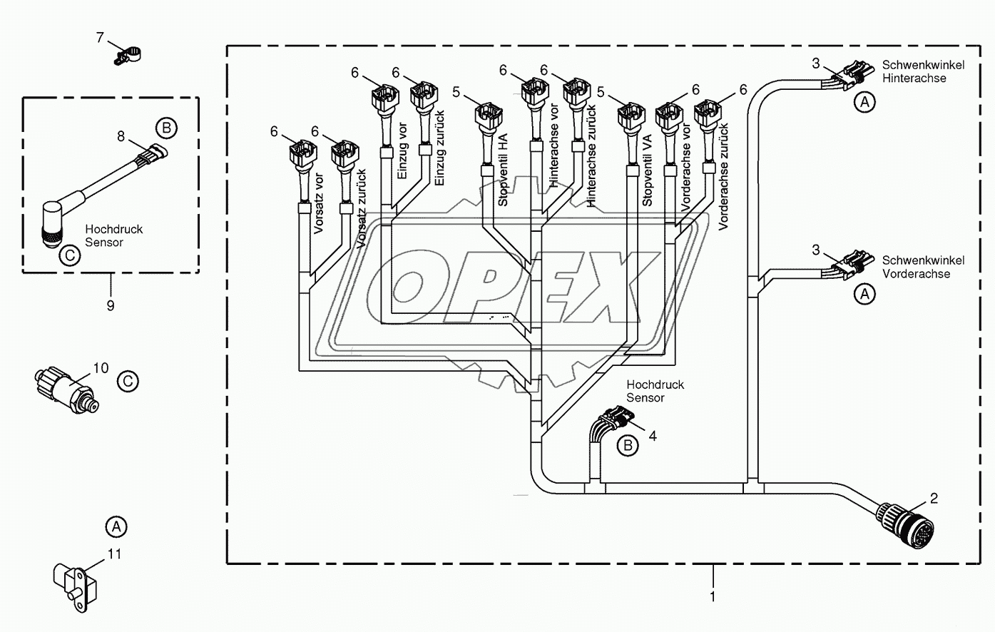 Wiring loom- hydraulic pumps