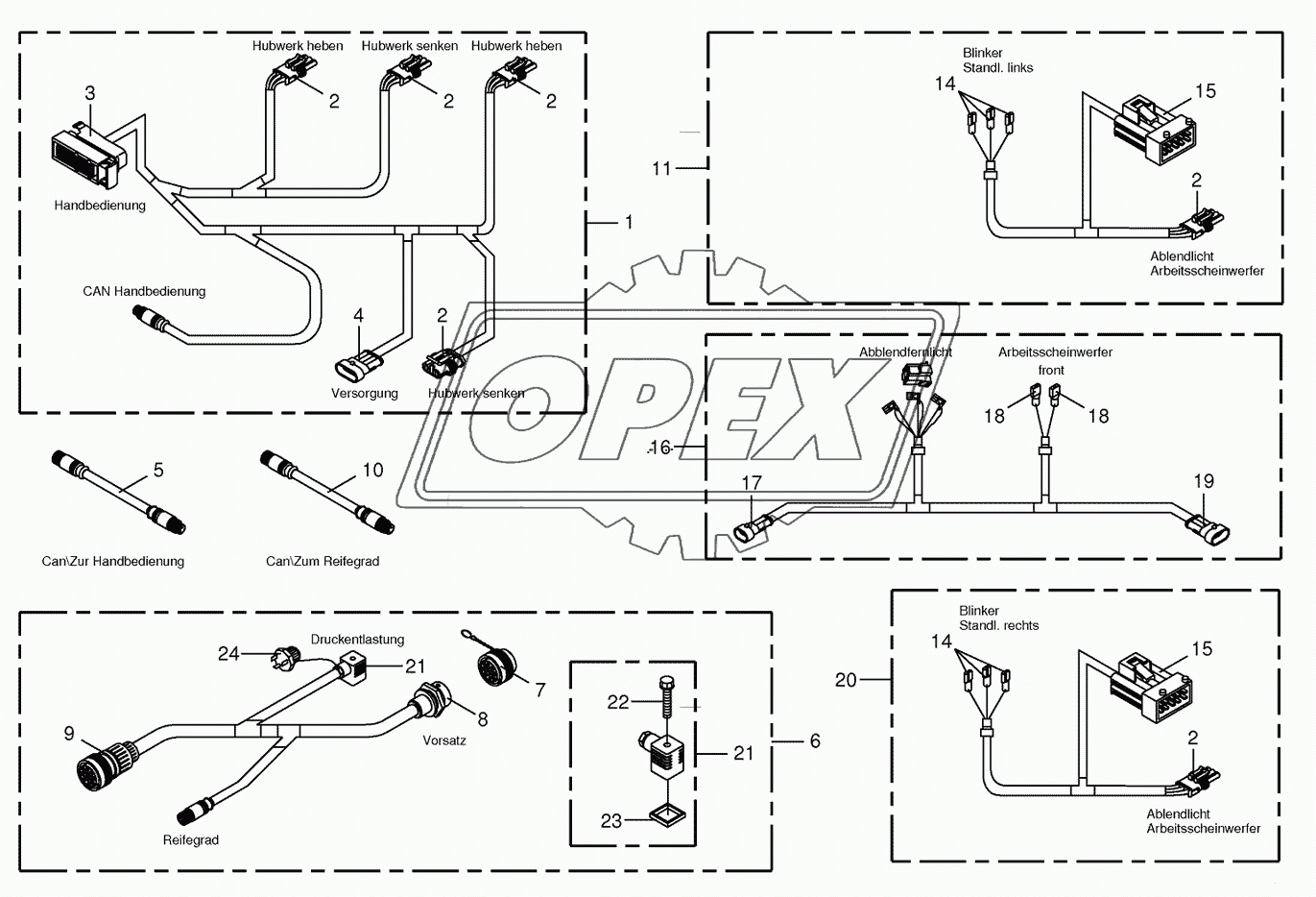 Several wiring looms 1