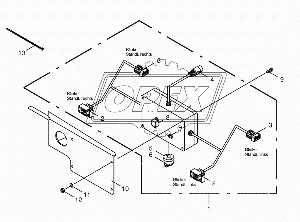 Indicator/parking light commutation