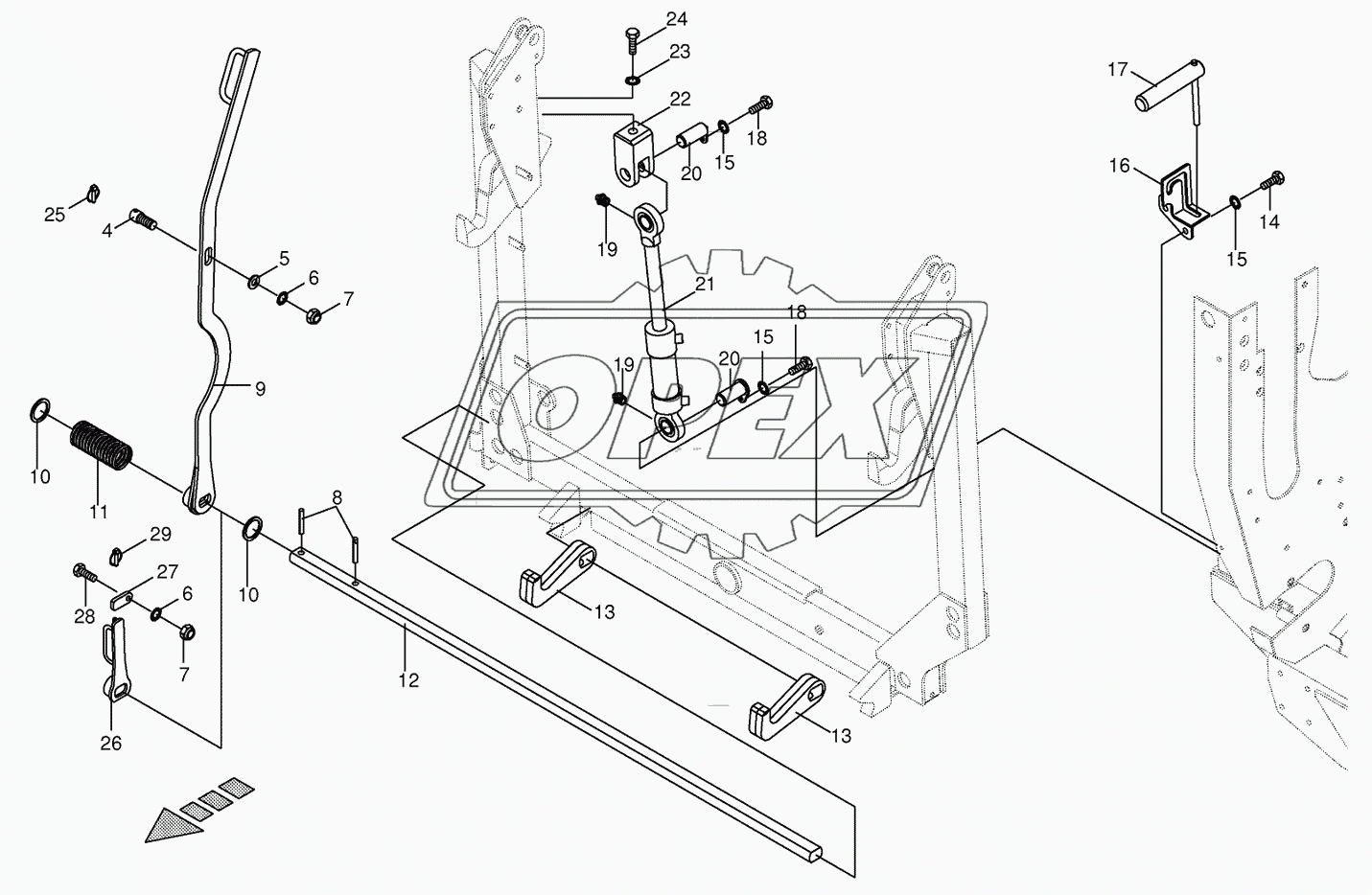 Lateral flotation system/Locking mech.