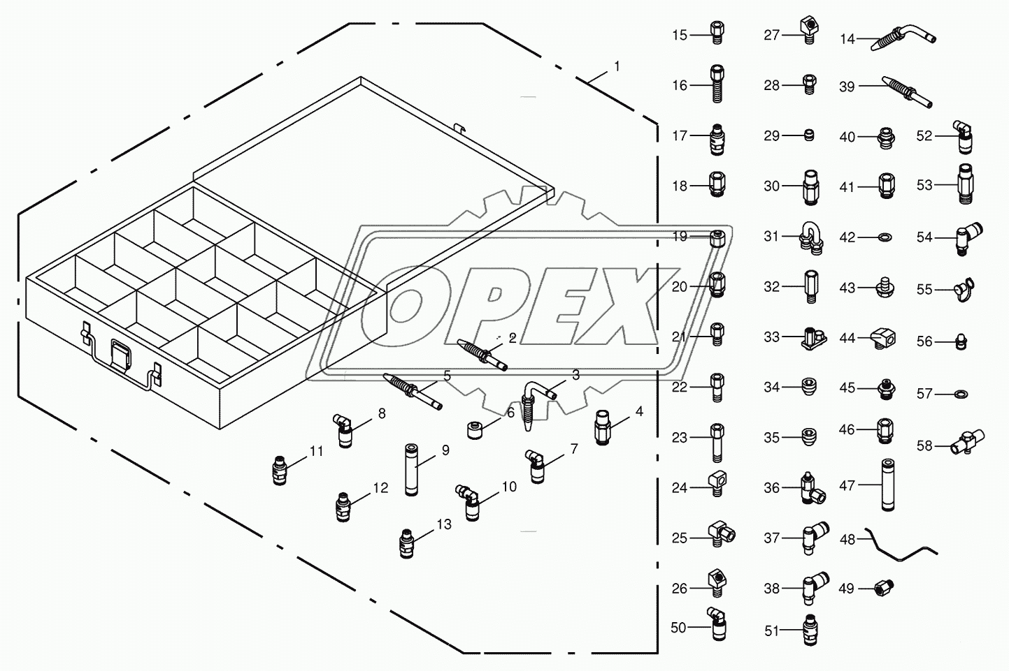 Spare parts case for central lubrication-Vogel