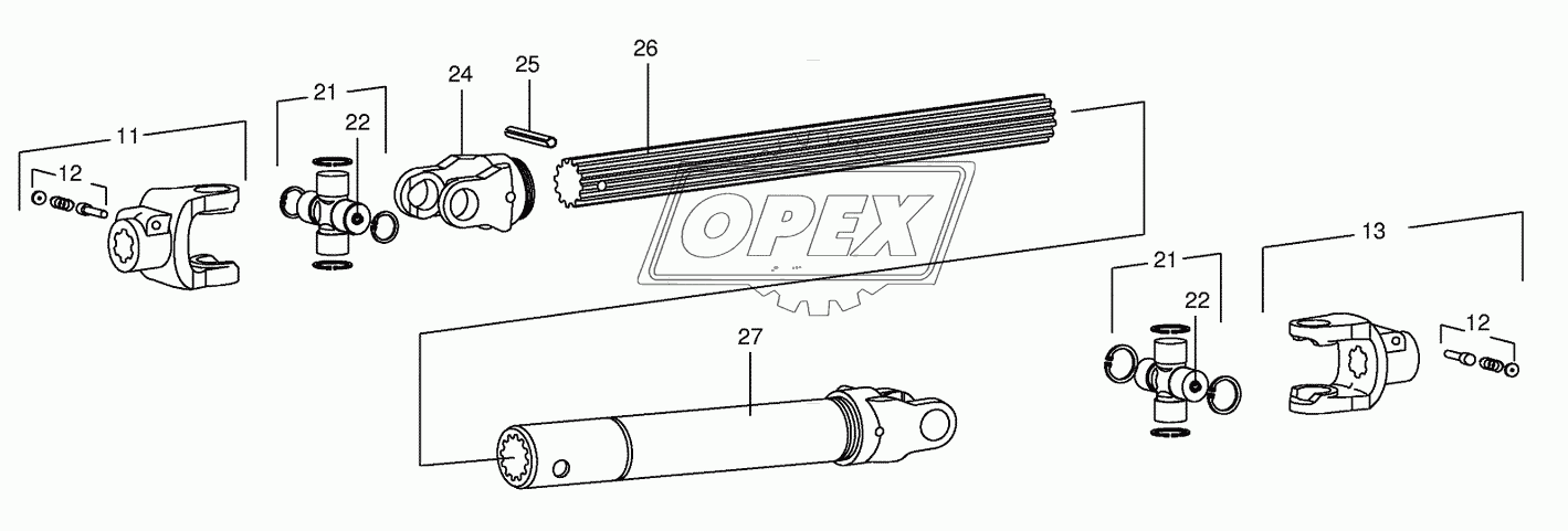 P.T.O shafts-roller gear-below