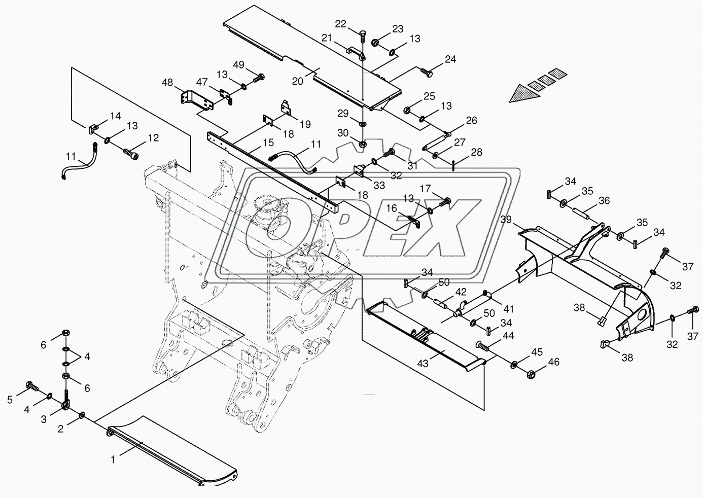 Chopping drum support- mounting parts