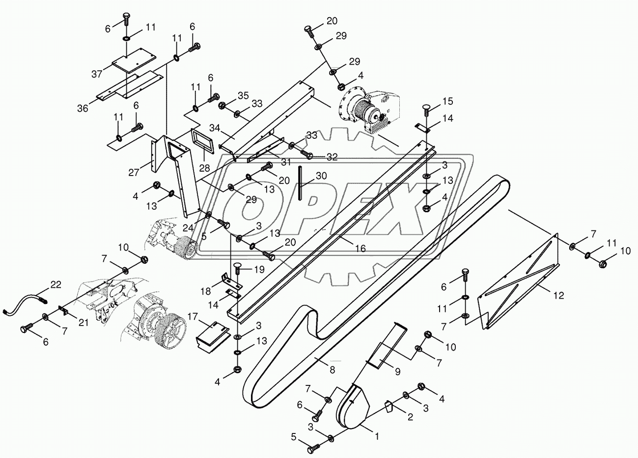 Belt guide- main drive