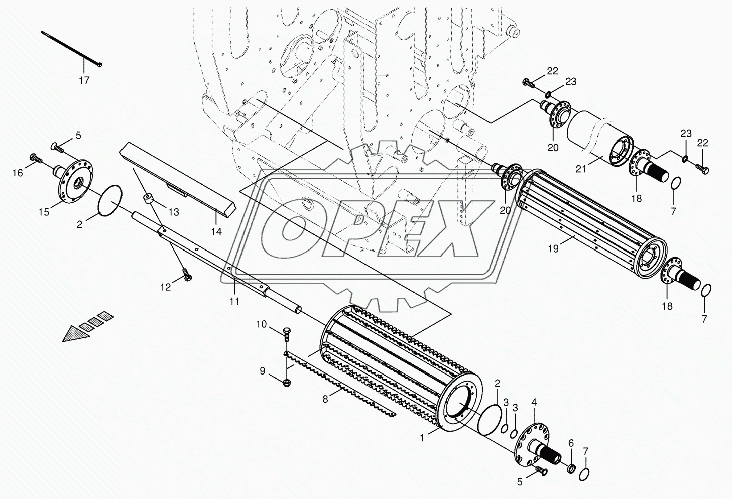 Lower feed rollers