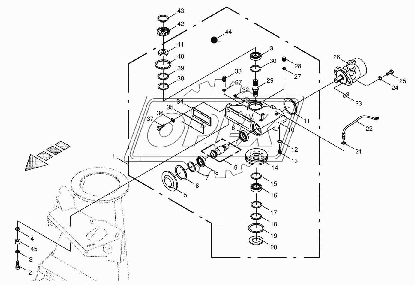 Auger-gearbox