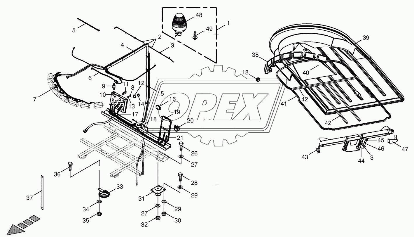 Cab- mounting parts/electric parts