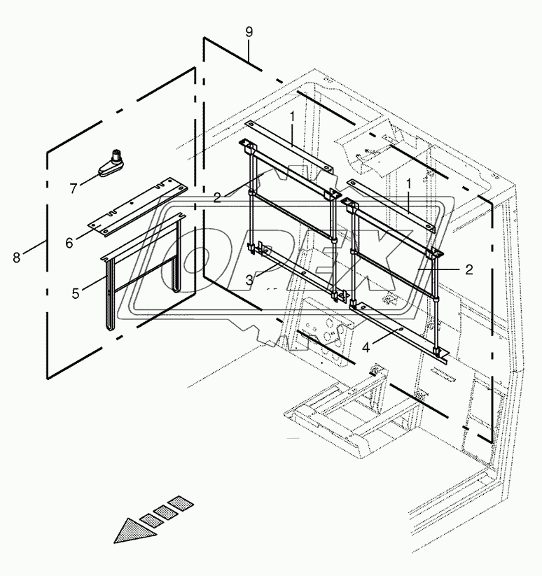 Rear blind/lateral blind