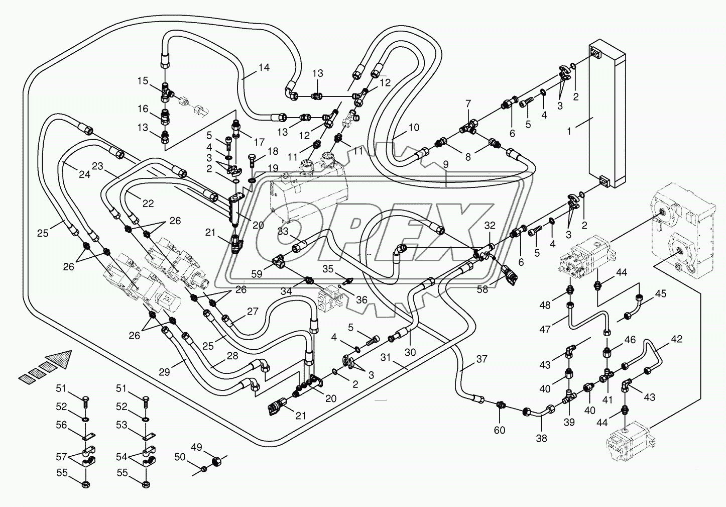 Housing line/oil cooler 1