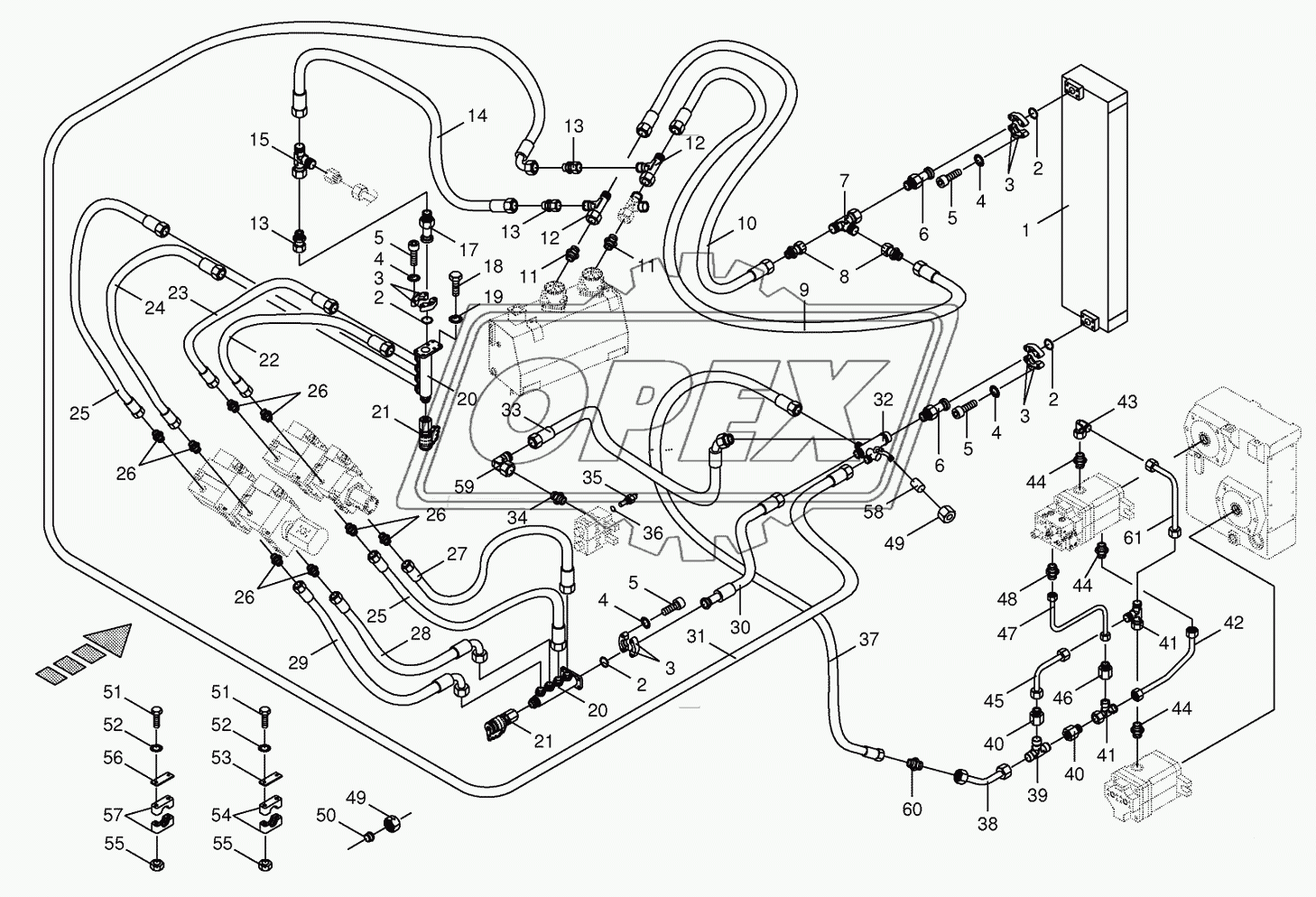 Housing line/oil cooler 2