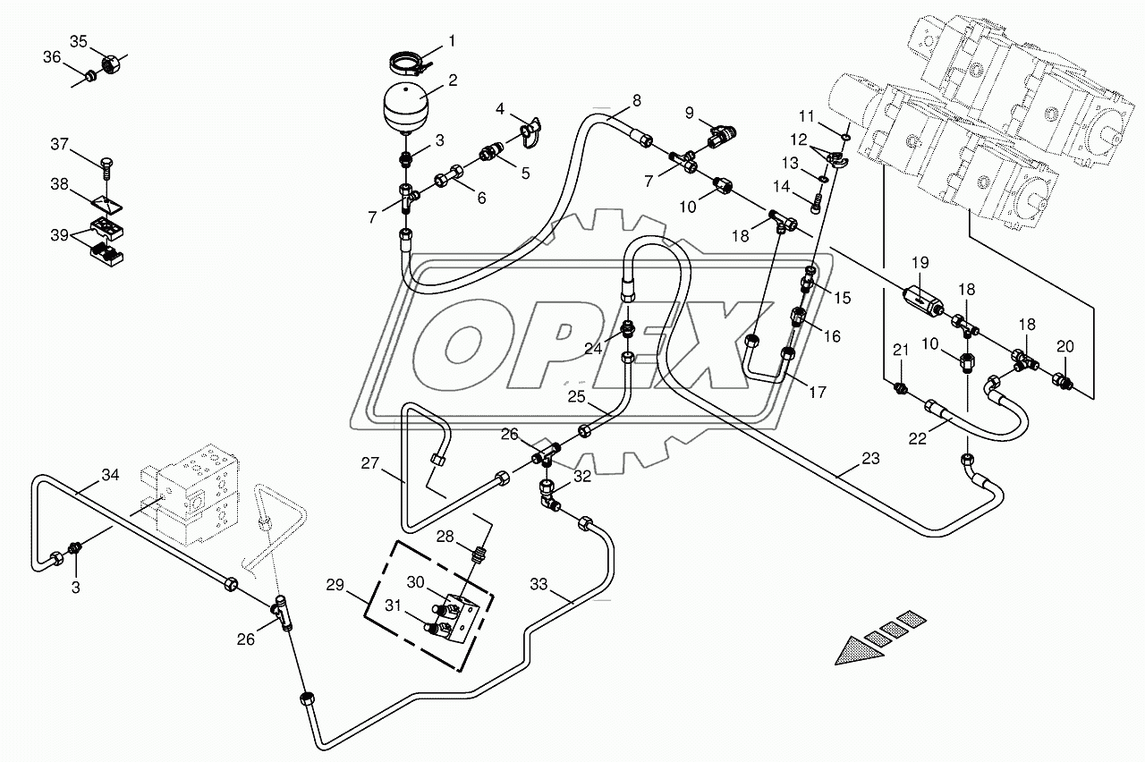 Charge pressure lines-back