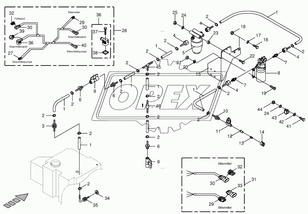 Silage agent system/Wiring harness