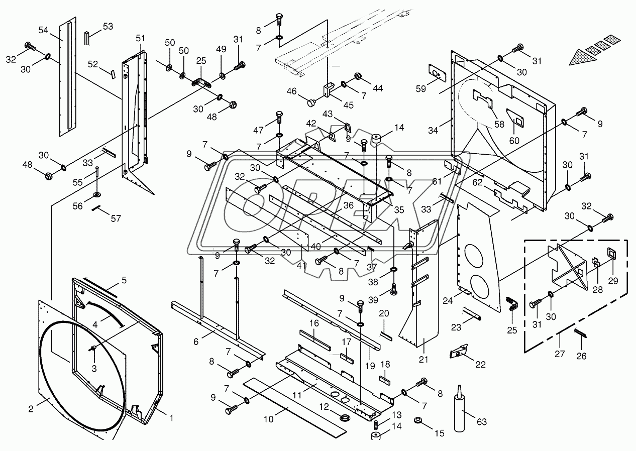 Radiator frame/radiator door