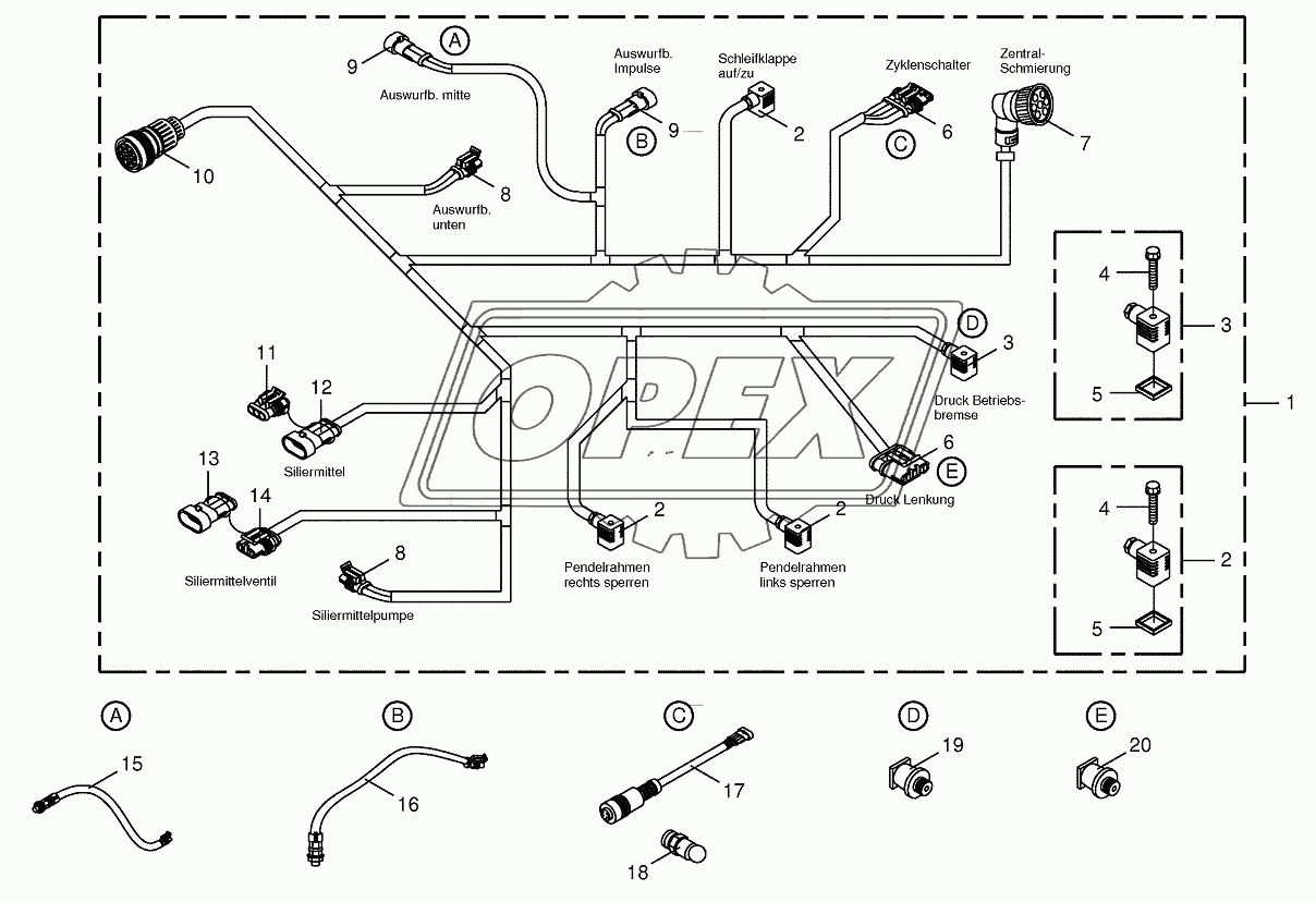 Wiring harness-below the cabin