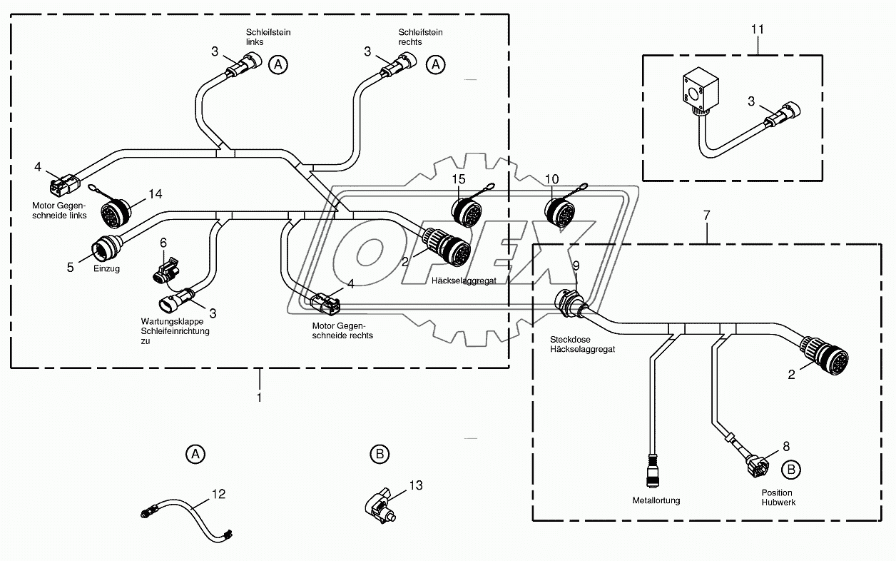 Wiring Harness-chopping aggregate/backlash-alarm