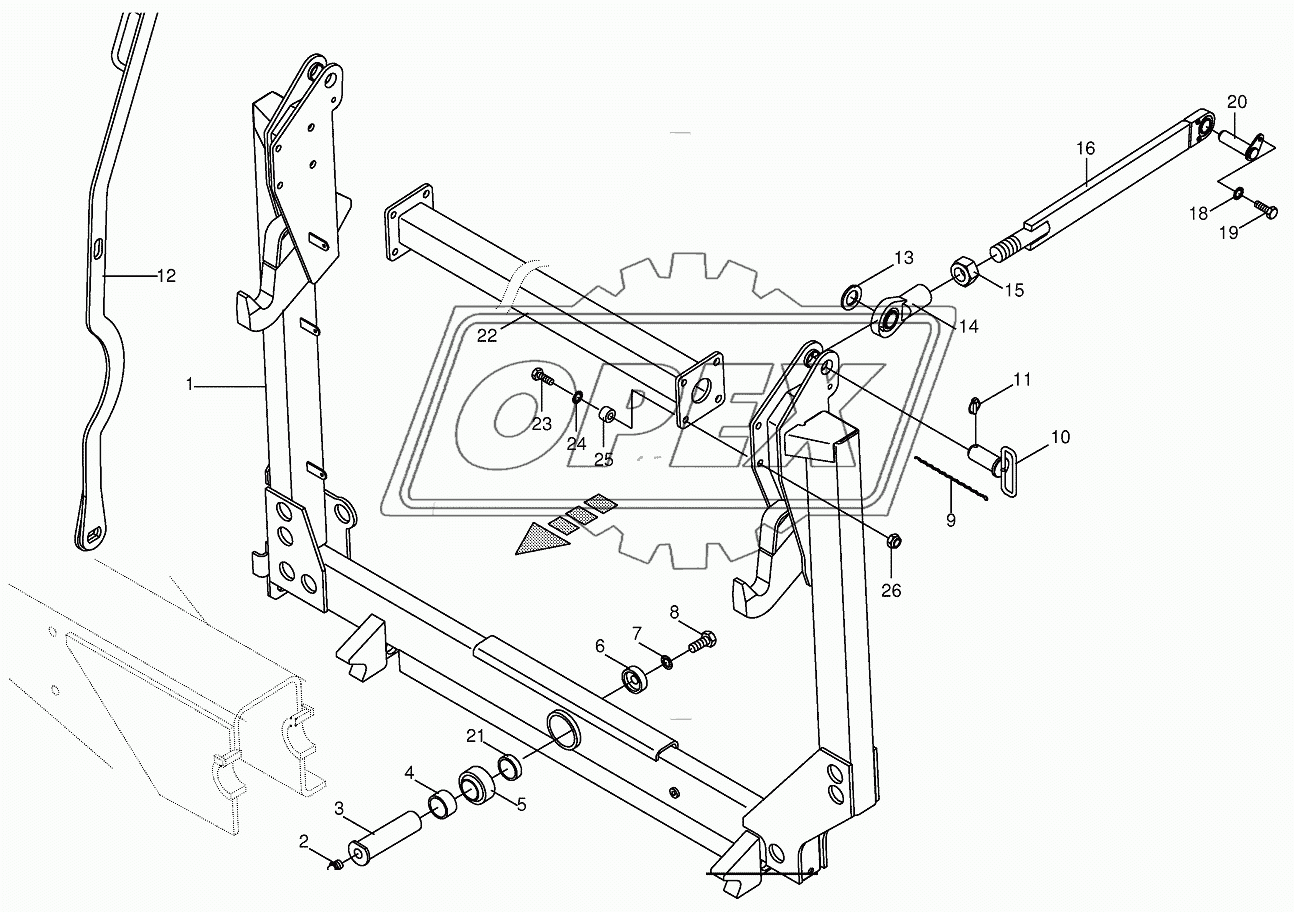 Pivoting frame/linkage