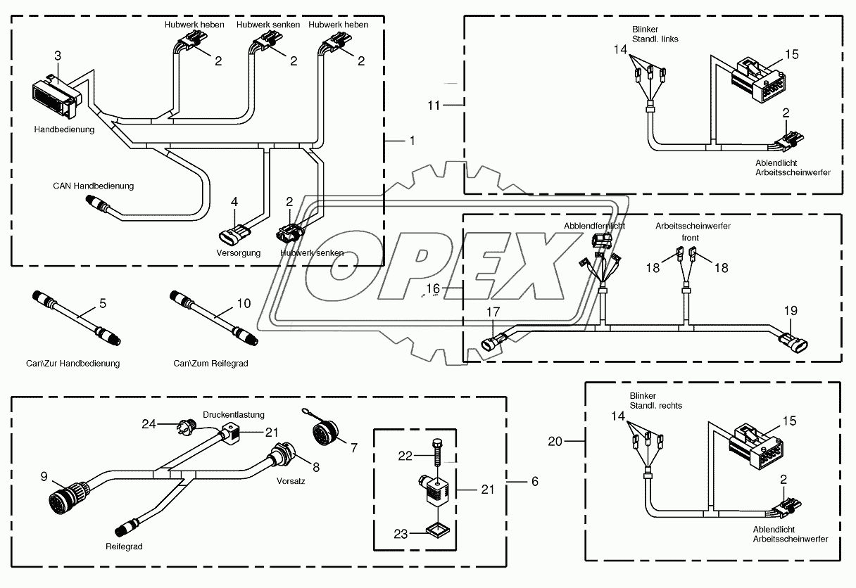 Several wiring looms 1