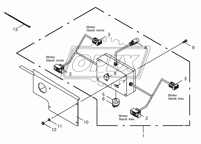 Indicator/parking light commutation