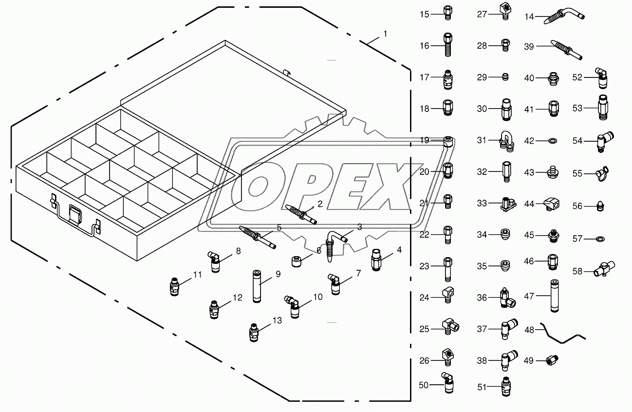 Spare parts case for central lubrication-Vogel