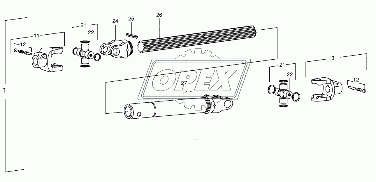 P.T.O shafts-roller gear-below