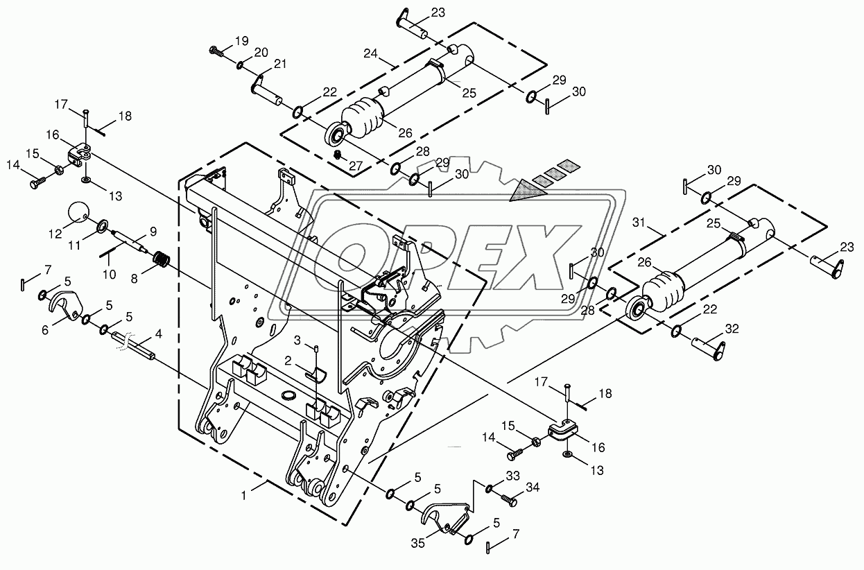 Chopping drum support