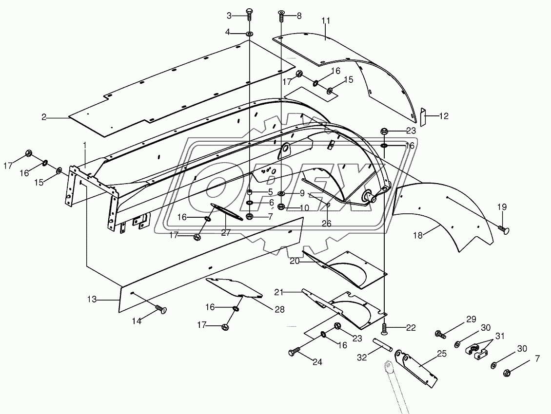 Upper discharge chute 