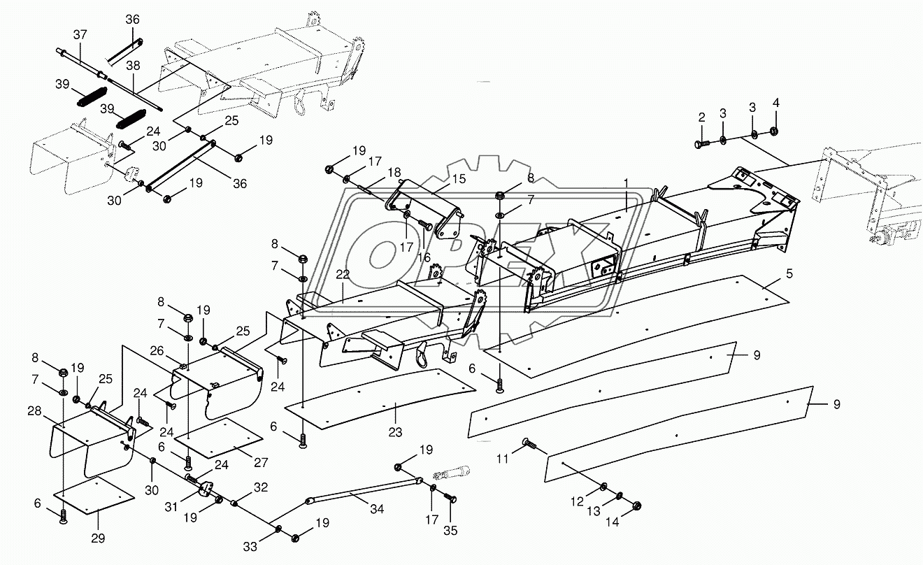 Discharge chute extension 14-row