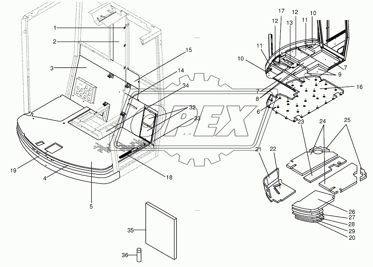 Cab-Sound deadening