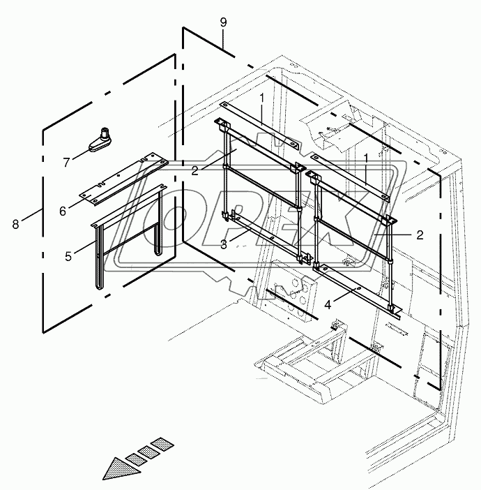 Rear blind/lateral blind