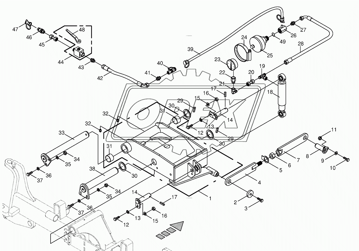 Steering axle rocker arm