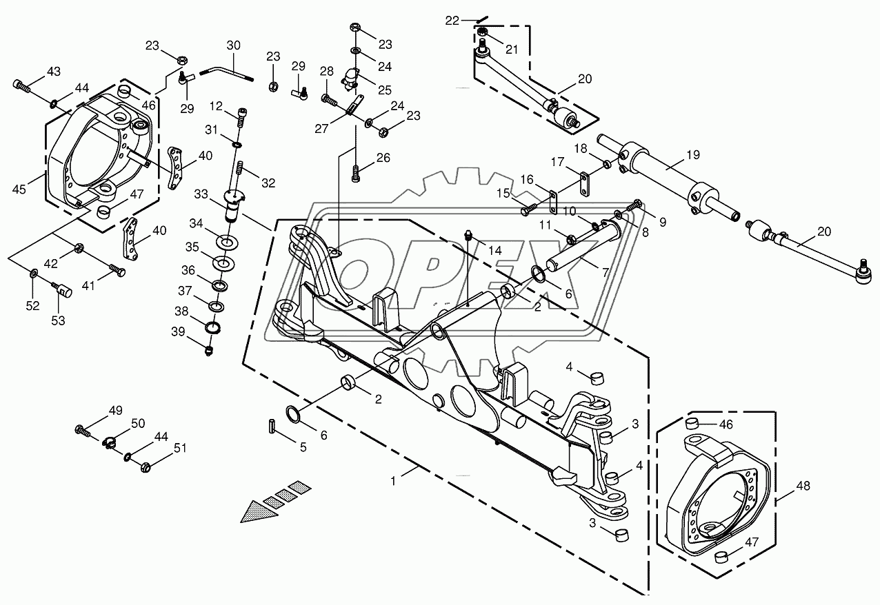 Steering axle