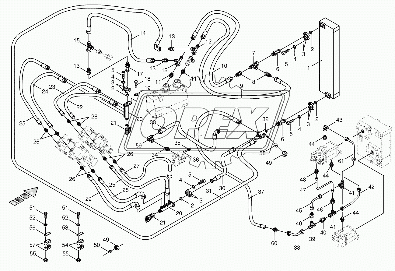 Housing line/oil cooler