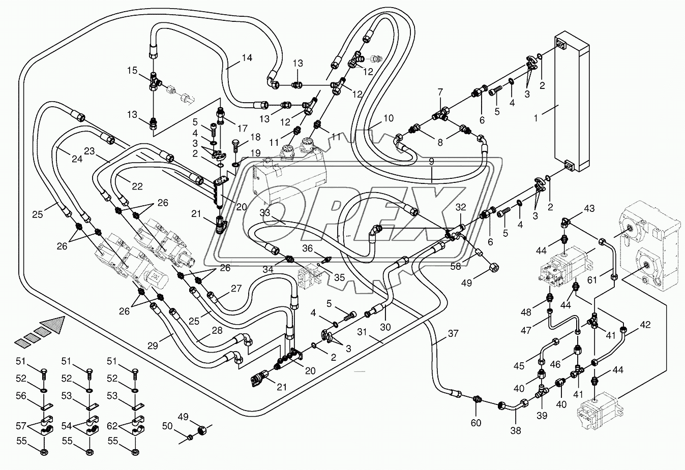 Housing line / oil cooler