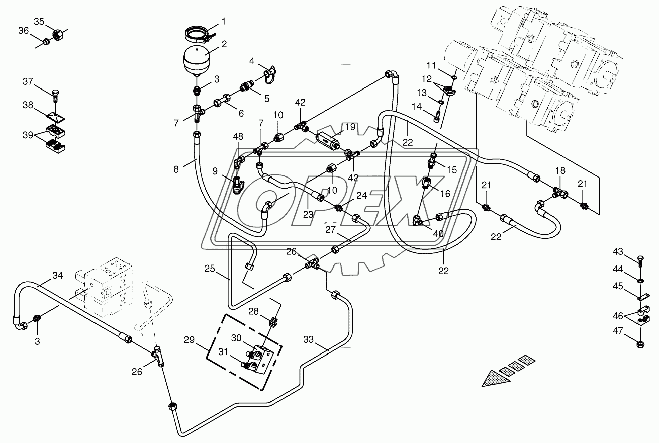 Charge pressure lines - back