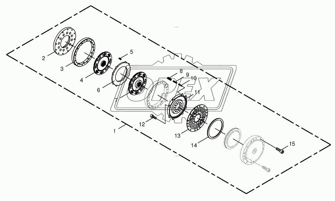 Hydraulic four-surface clutch