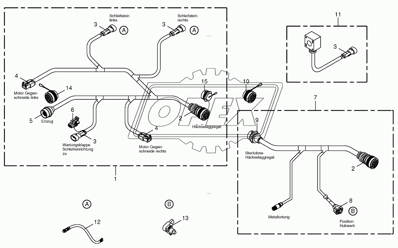 Wiring Harness - chopping aggregate / backlash-alarm