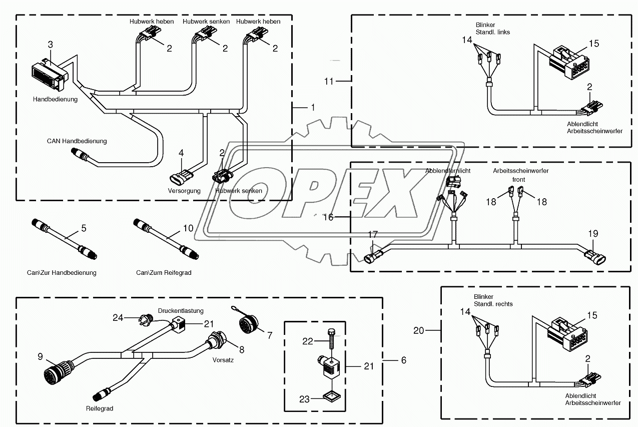 Several wiring looms 1