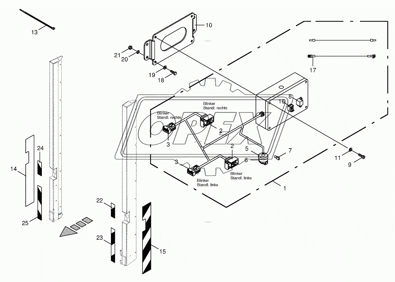 Indicator / parking light commutation