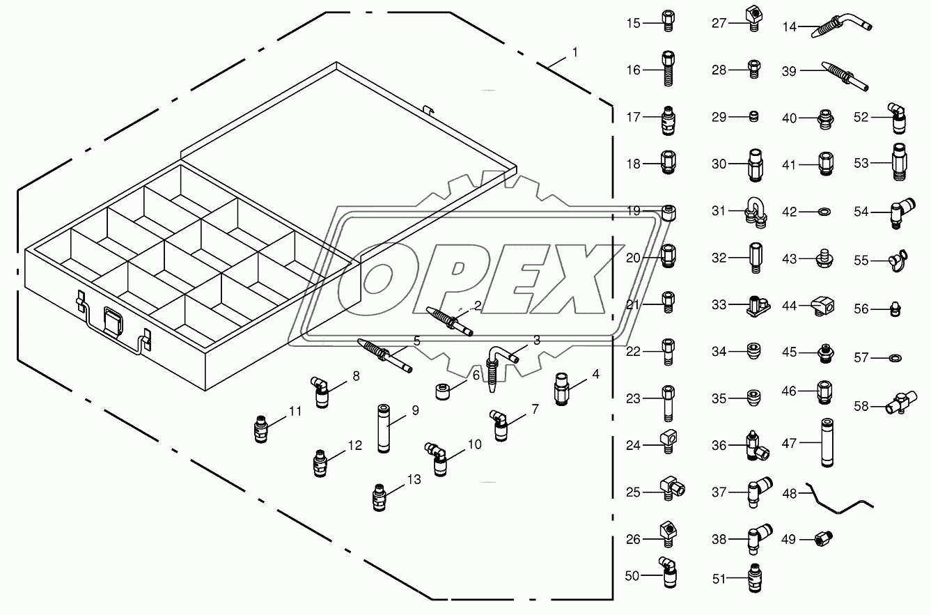 Spare parts case for central lubrication -Vogel