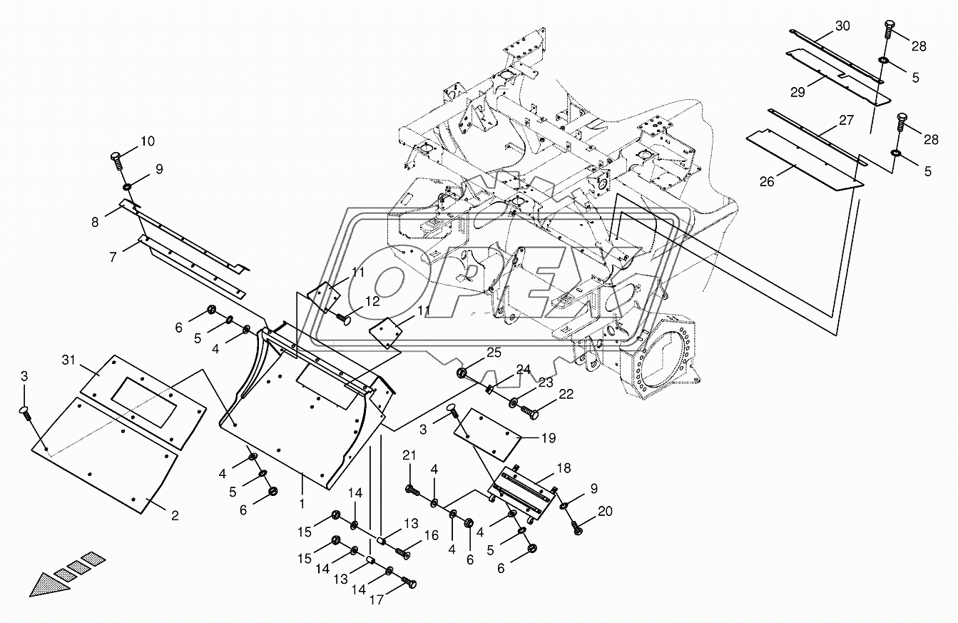 Transfer channel -spring-mounted