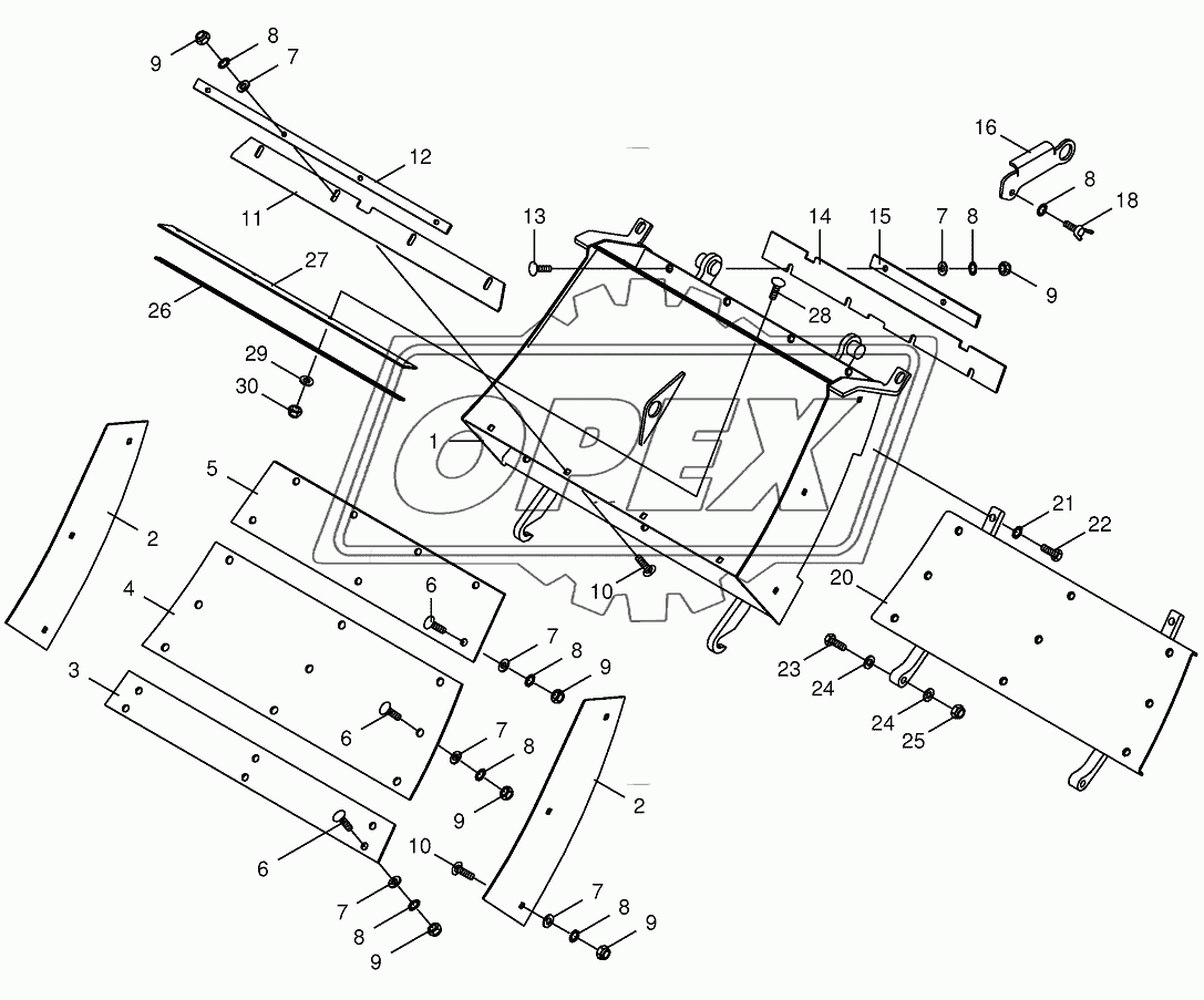 Grass channel -spring-mounted