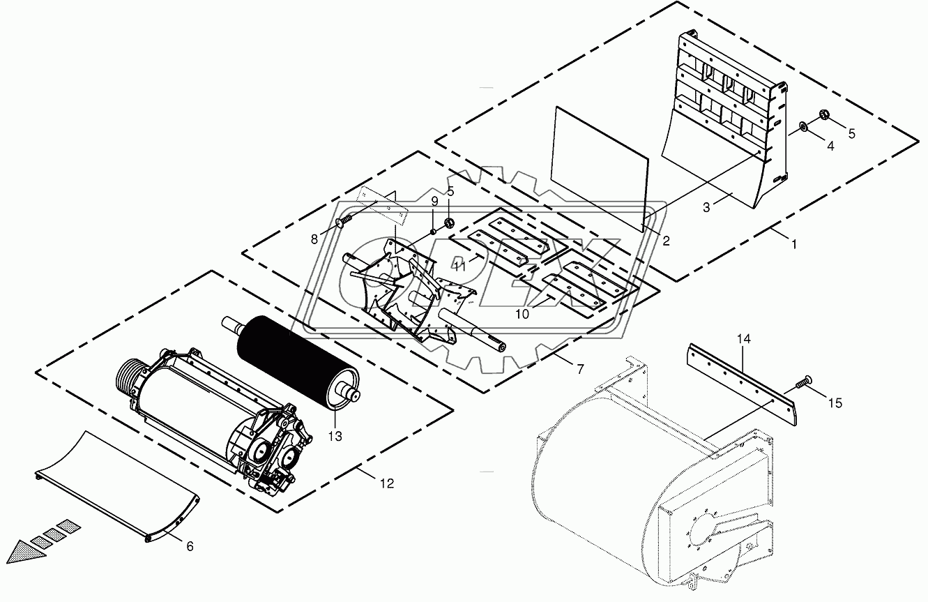 Crop flow -HD parts -not spring-mounted