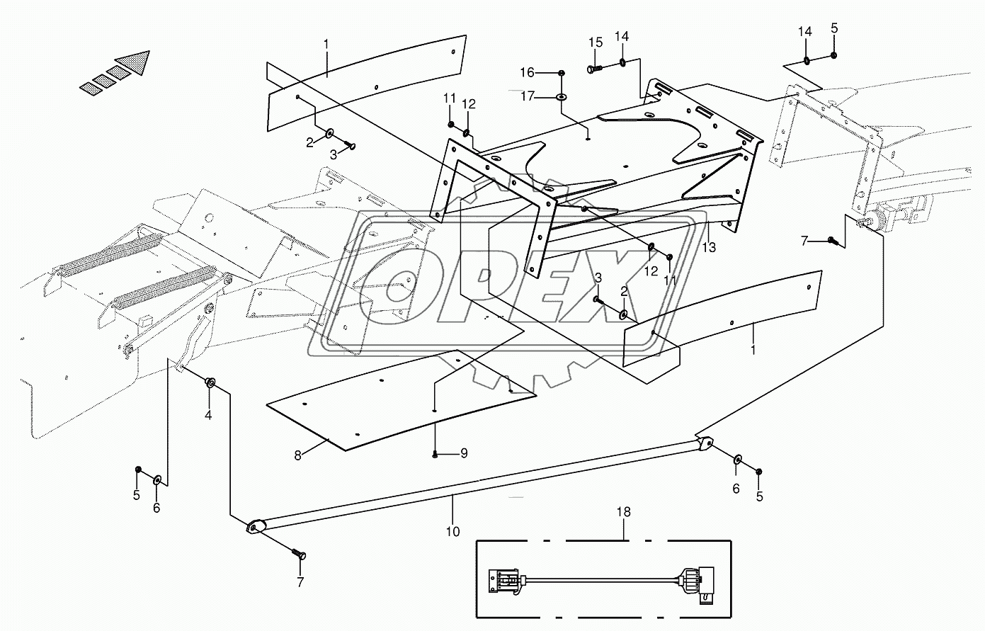 Discharge chute extension 10-row
