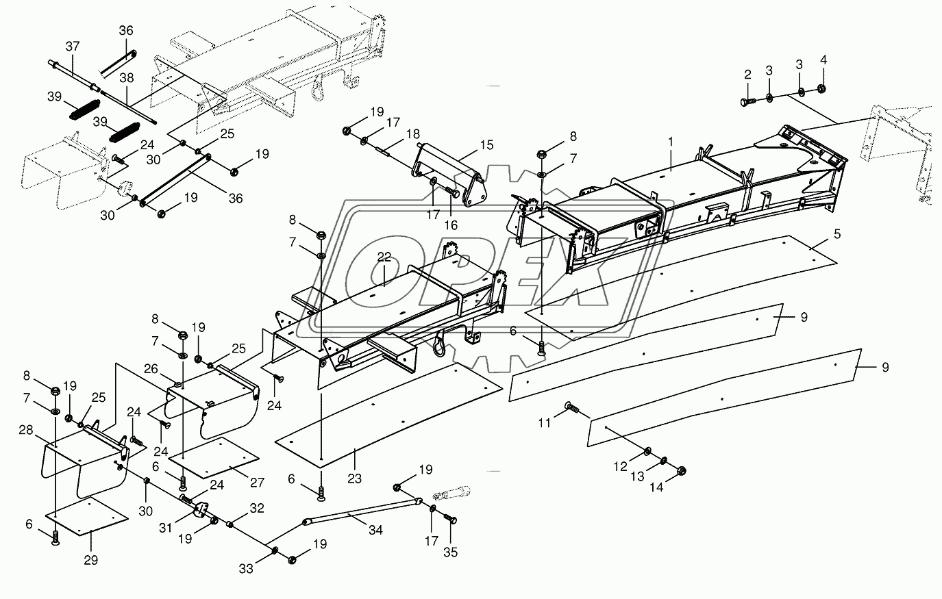 Discharge chute extension 14-row